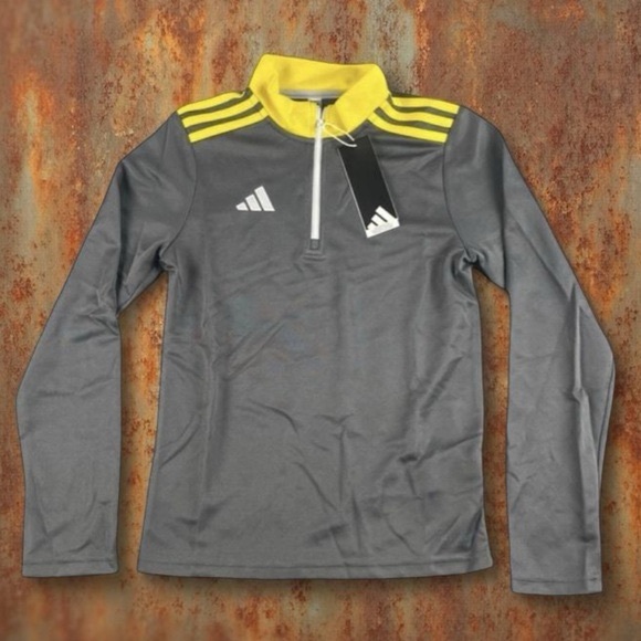 Adidas • Condivo 22 Training Pullover • Boys Medium • Grey/Yellow • JI6501 - Picture 3 of 4